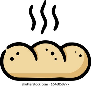 French Bread Doodle Sketch Icon
