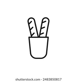 French bread icon logo sign vector outline