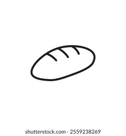 French bread icon Outline vector for web ui