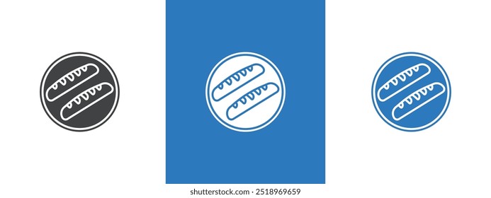 French bread icon thin line illustration