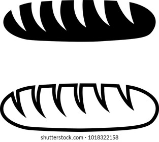 French Bread Icon Vector Art Illustration