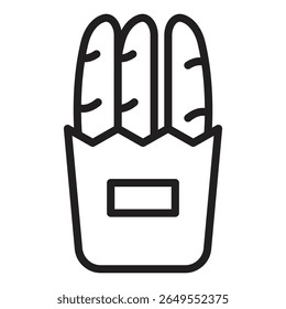 Ícone francês do pão ilustração vetorial sinal isolado