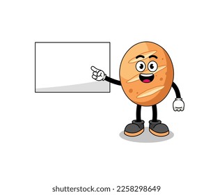 french bread illustration doing a presentation , character design