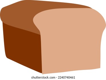 french bread illustration icon, white bread.