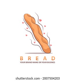 French Bread Illustration Logo Design