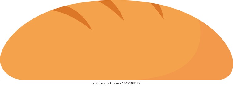 French bread, illustration, vector on white background.