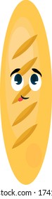 Pan francés , ilustración, vector sobre fondo blanco