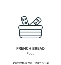 French bread outline vector icon. Thin line black french bread icon, flat vector simple element illustration from editable food concept isolated stroke on white background