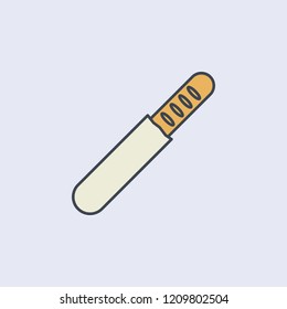 French bread in a package colored outline icon. 