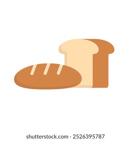 French bread and white bread icon. Vector.