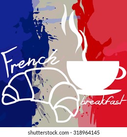 french breakfast with color splash background