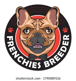French Buldog Vector Illustration, Good For Breeder And Frenchie Dog Club Lover