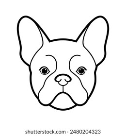 French bull dog head icon