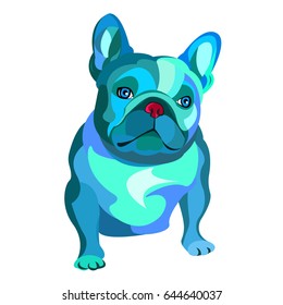 French bulldog background. Vector illustration. Dog, illustration, french