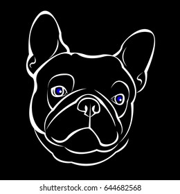 French bulldog background. Vector illustration. 