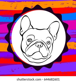 French bulldog background. Vector illustration.  