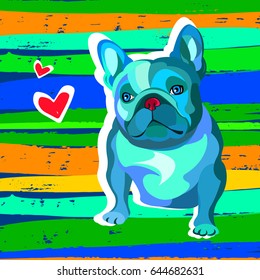 French bulldog background. Vector illustration.  