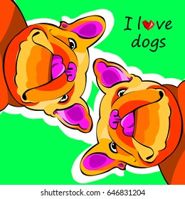 French bulldog background. Vector illustration. Dog, illustration, french