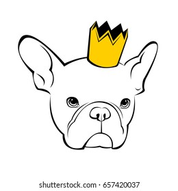 French bulldog background. Vector illustration. Dog, illustration, french