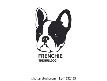 French Bulldog Black White Logo Cute Stock Vector (Royalty Free) 1144332455