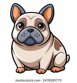 French Bulldog cartoon depicted as adorable, cute, and playful with keywords cute, sweet