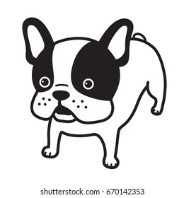 french bulldog cartoon dog vector illustration