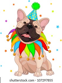 French bulldog celebrating  Birthday