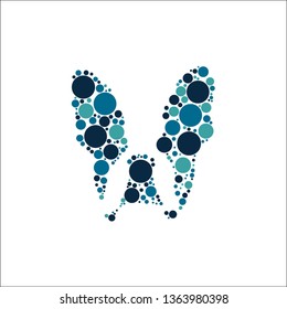 French bulldog with circles vector illustration