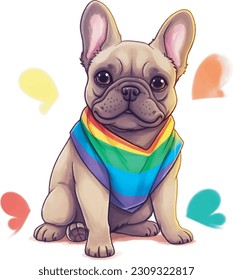 french bulldog, cute costume, Happy Pride Day