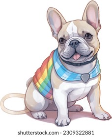 french bulldog, cute costume, Happy Pride Day