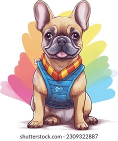 french bulldog, cute costume, Happy Pride Day