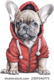 french bulldog, cute costume, wear cloths