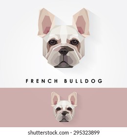 French bulldog dog breed logo icon in abstract geometric low poly style