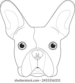 French Bulldog dog easy coloring cartoon vector illustration. Isolated on white background