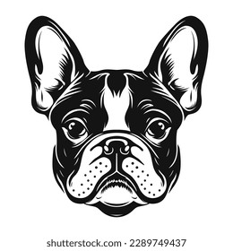 French Bulldog. Dog Face. Vector illustration.