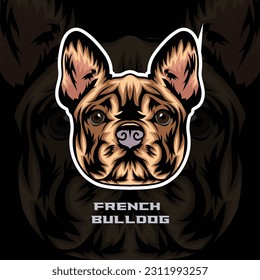 french bulldog Dog Face Vector Stock Illustration, Dog Mascot Logo, Dog Face Logo vector