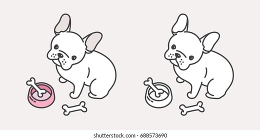 french bulldog. dog icon. puppy. dog breed. bone icon. dog bowl vector illustration doodle wallpaper background