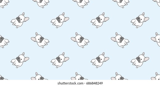  french bulldog, Dog icon vector  illustration seamless pattern 