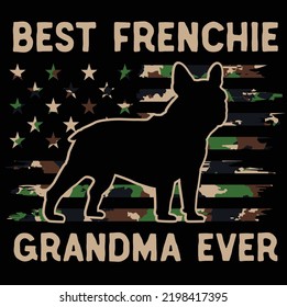 Französischer Bulldog-Hundebesitzer Frenchie-Liebhaber EPS USA Flag Tarnung Kunst für GRANDMA