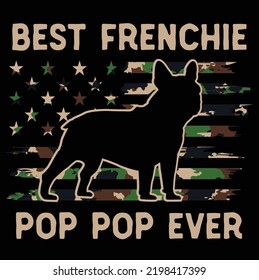 French bulldog dog owner frenchie pet lover EPS USA flag camouflage art for POP POP