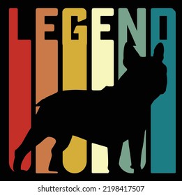 French bulldog dog owner frenchie pet lover EPS legend theme retro art