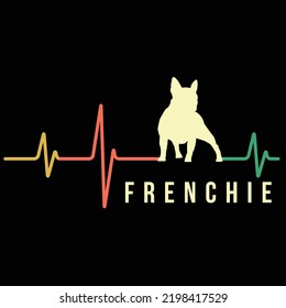 French Bulldog Dog Owner Frenchie Pet Lover EPS RETRO HEARTBEAT Graphic Theme Art