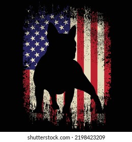 French bulldog dog owner frenchie pet lover EPS distressed flag