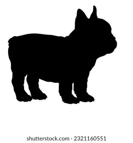 French Bulldog Dog puppies silhouette. Baby dog silhouette. Puppy