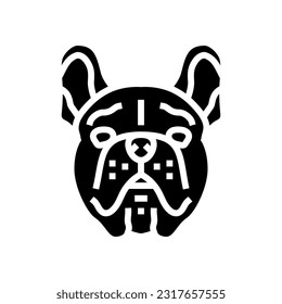 french bulldog dog puppy pet glyph icon vector. french bulldog dog puppy pet sign. isolated symbol illustration