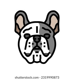 french bulldog dog puppy pet color icon vector. french bulldog dog puppy pet sign. isolated symbol illustration