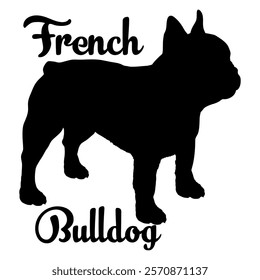 French Bulldog dog silhouette, dog breeds, logo, vector, silhouette,  animal, illustration, icon, sign, design, black, symbol, pet, love
