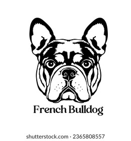 French Bulldog Dog silhouette. Dog face Dog monogram, Breed of dogs