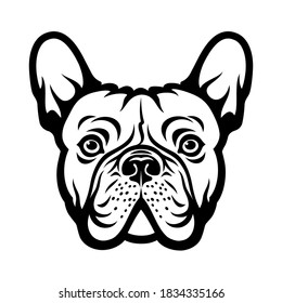 French Bulldog Face Isolated Vector Illustration Stock Vector (Royalty ...