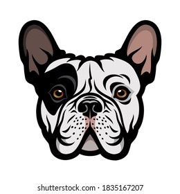 French bulldog face isolated vector illustration